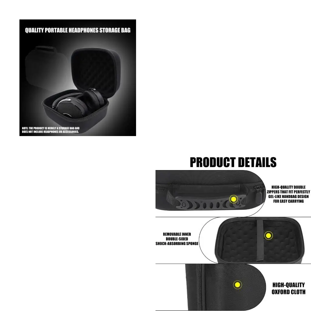 Multifunctional Headset Carrying Case Box Anti Scratch Lining Gaming Accessory Storage Organiser for Focal Elear