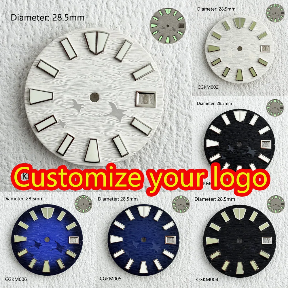 28.5mm Green Luminous Customized Sterile Dial Suitable for NH dial 35dial  Mechanical Movement Customization Personal Style Dial