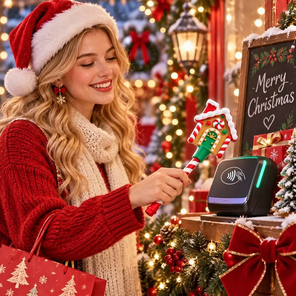 Comfortable Grip Christmas Payment Magic Wand Lightweight Compact Card Swipe Magic Wand Hidden Card Slot Contactless Card Wand