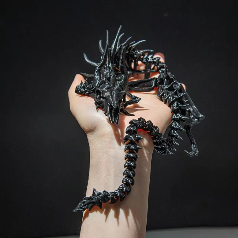 3D Printed Dragon Skeleton Model Joint Skull Dragon Creative Gifts Ornaments Full Body Movable Collectible Figurine Animal Model
