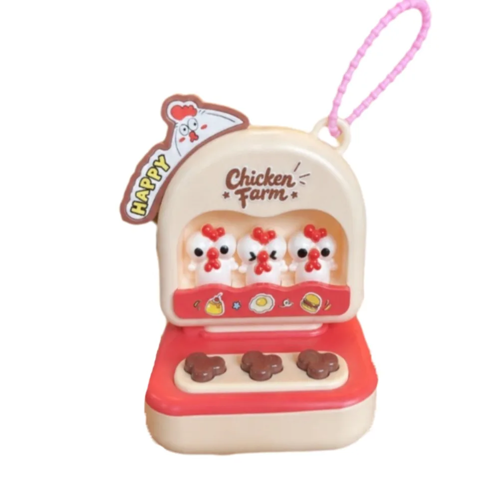 Cartoon Chick Fidget Game Console Key Chain Sounding Glowing Finger Press Stress-Relief Plastic Anti Anxiety