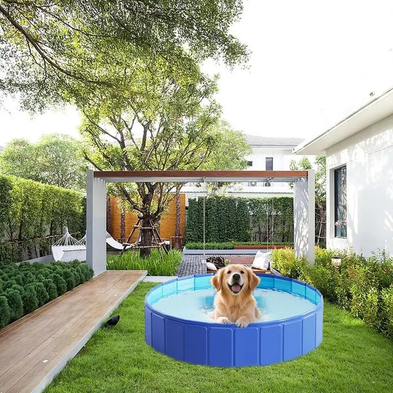 Piscina plegable para niños, piscina para mascotas, PVC, antideslizante, portátil, para patio, bañera para perros, gatos, cachorros, animales, niños