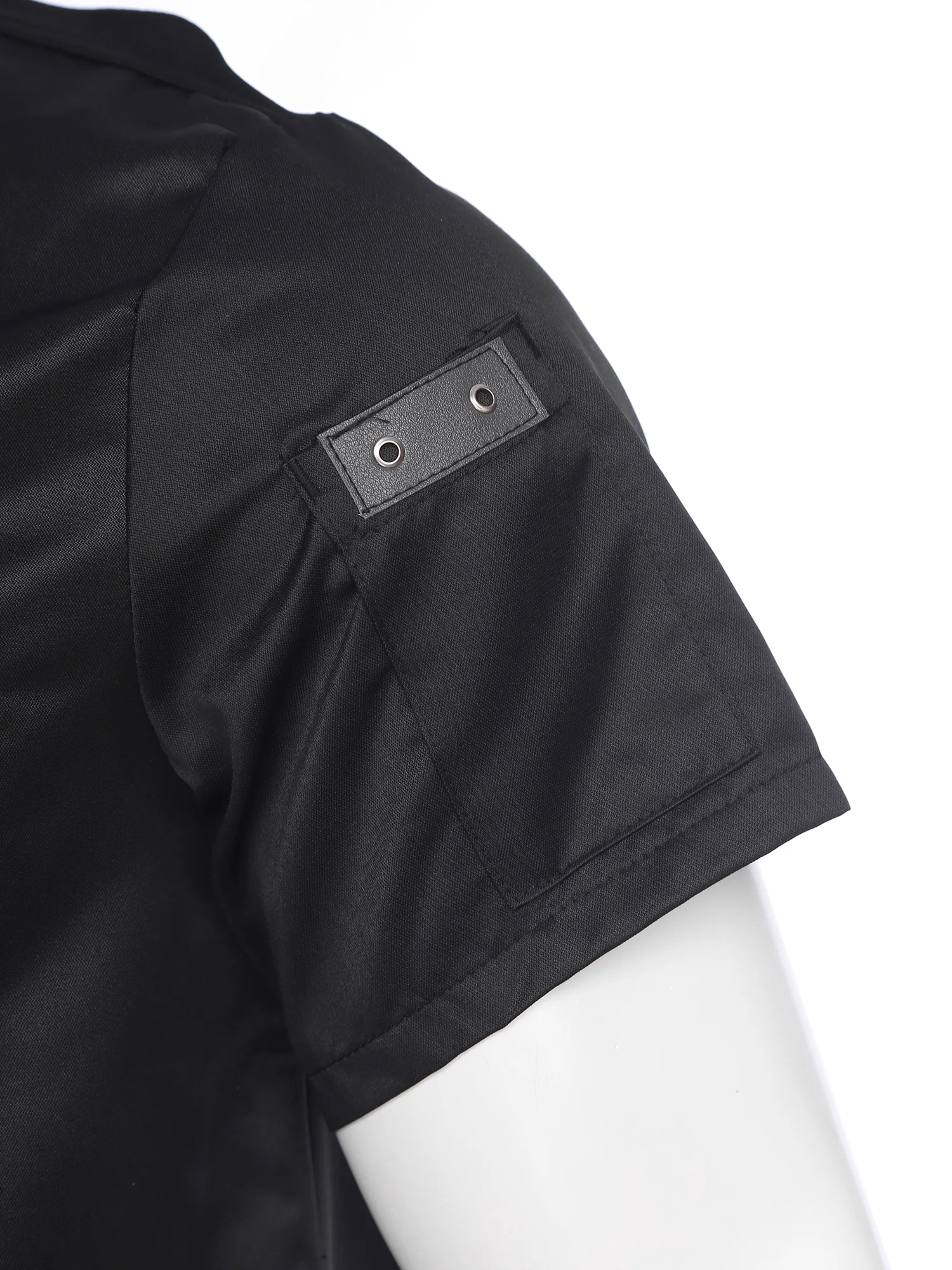 Men Chef Jacket Top Mock Neck Short Sleeve Breathable Mesh Cook Jacket Summer Kitchen Shirts Hotel Restaurant Waiter Uniforms