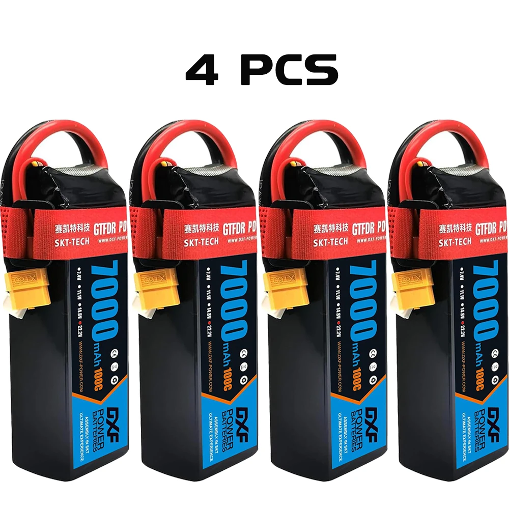 DXF 6S Lipo Batterij 22.2V 7000mAh 100C Soft Case Batterij XT90 XT60 EC5 Connector voor Auto Vrachtwagen tank RC Buggy Truggy Racing Hobby