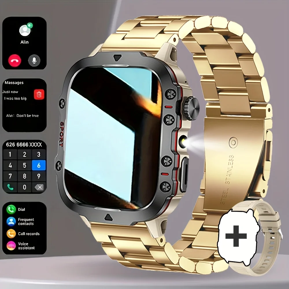 

1.81-inch smart watch for men and women, sports style, USB charging, multiple sports modes and pedometer, wireless connection