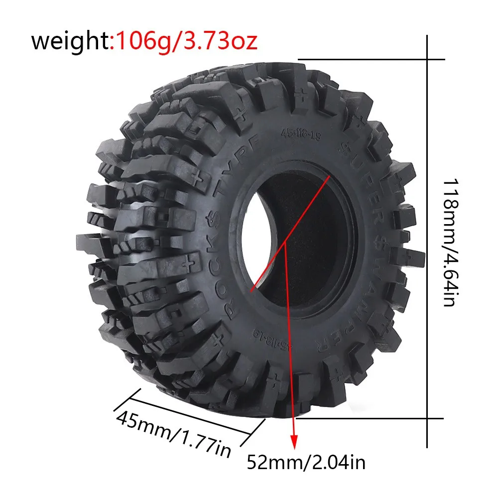 4pcs 118mm 1.9
