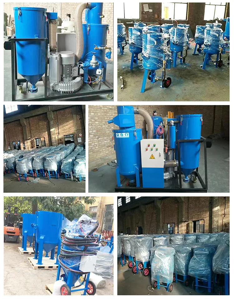 Sandblaster Mobile Pneumatic Blast Pot for Container Surface Rust And Coating Removal Sand Blasting Machine