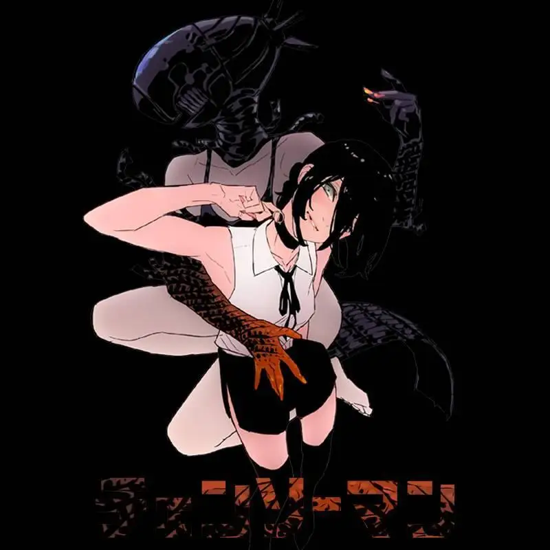 

2025 Winter and Autumn Full Time Popular Chainsaw Man Leisa Anime Clothes Streetwear Graphic Oversized T Shirts Unisex Tops Tees