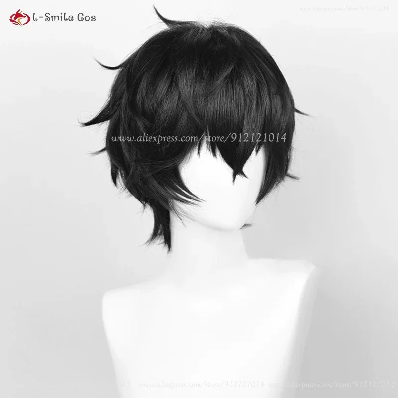 Game Ren Amamiya Ren Cosplay Wigs 30cm Black P5 Kurusu Akira Cosplay Wig Heat Resistant Hair Party Wigs + Wig Cap