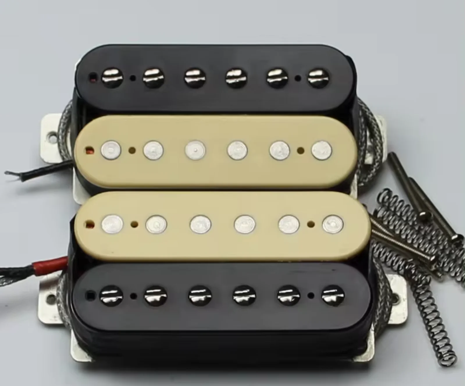 

Black, yellow, horse colored open dual coil pickup, electric guitar, dual coil pickup, double row