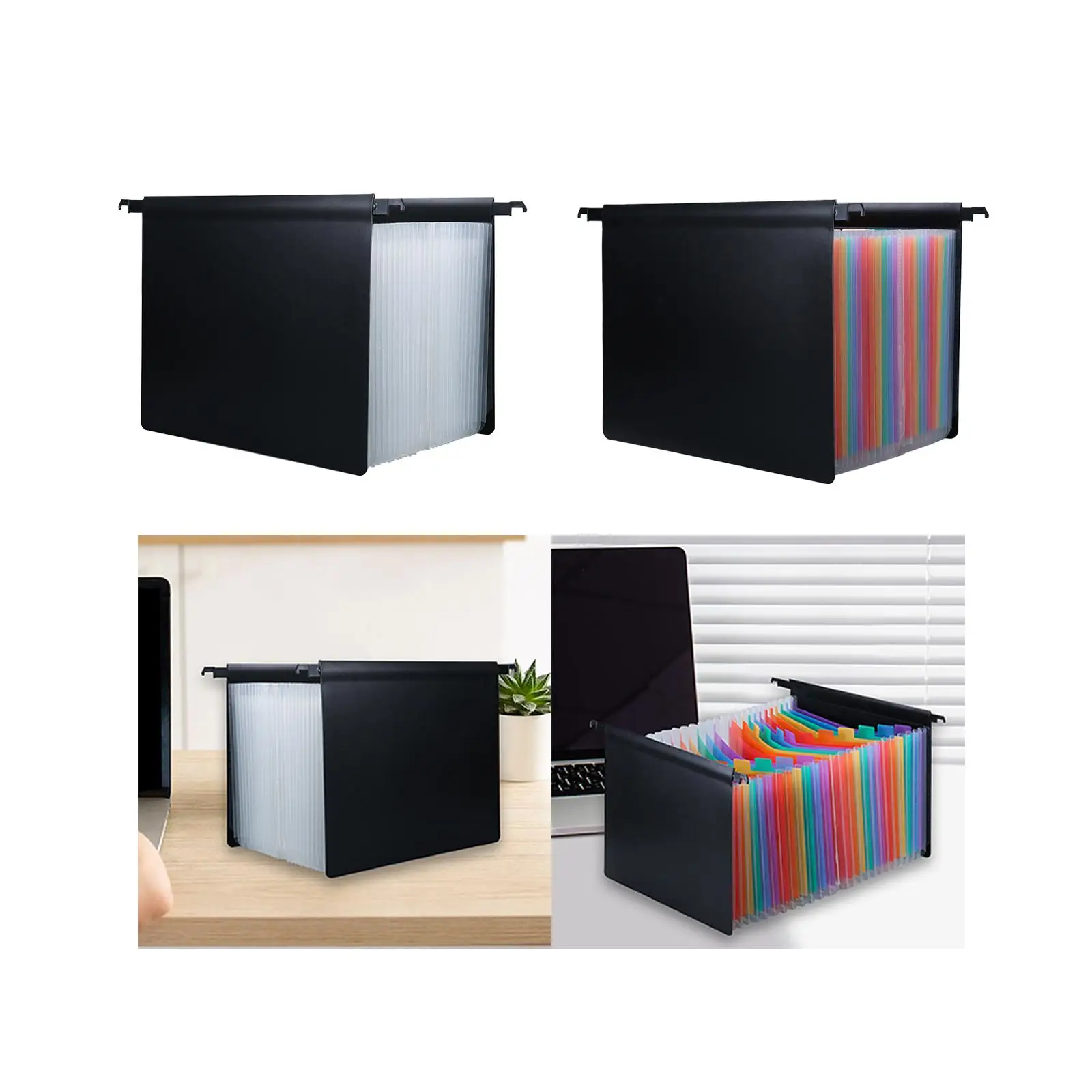 Expandable Hanging File Folder File Organizer, 25 Pockets with A4 Letter Size Tabs, Document Folder for Binder, Papers