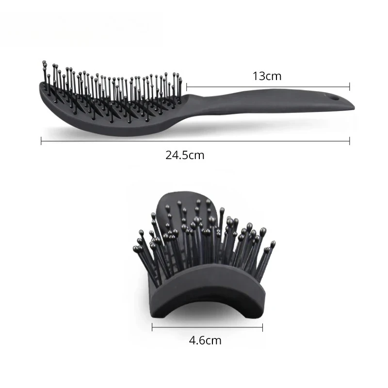 Anti-Static Curly Hair Styling Brush Scalp Massager Comb Detangler Dryer Salon Curved Vent Brush Hairdressing Tool - view 2