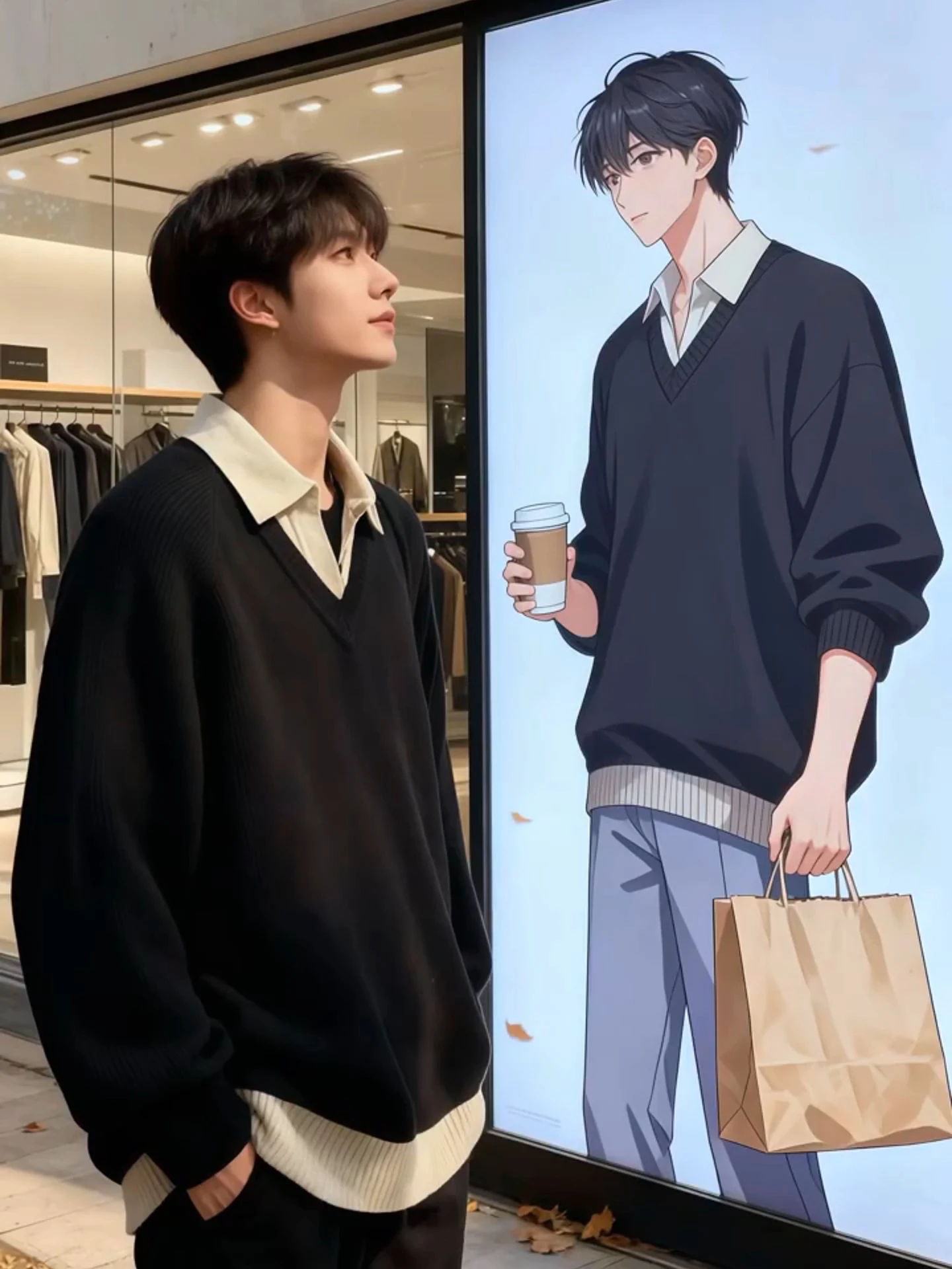 

Men's Thiened Winter irt Collared Knitted Sweater Inner Wear Base Layer Casual American Sle Long Sve T-irt