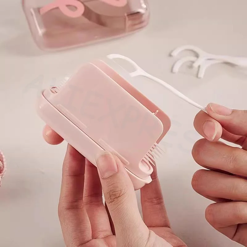 Portable Automatic Dental Floss Dispenser Cute Dustproof Cover Suitable for Adult Kids Home Travel Use