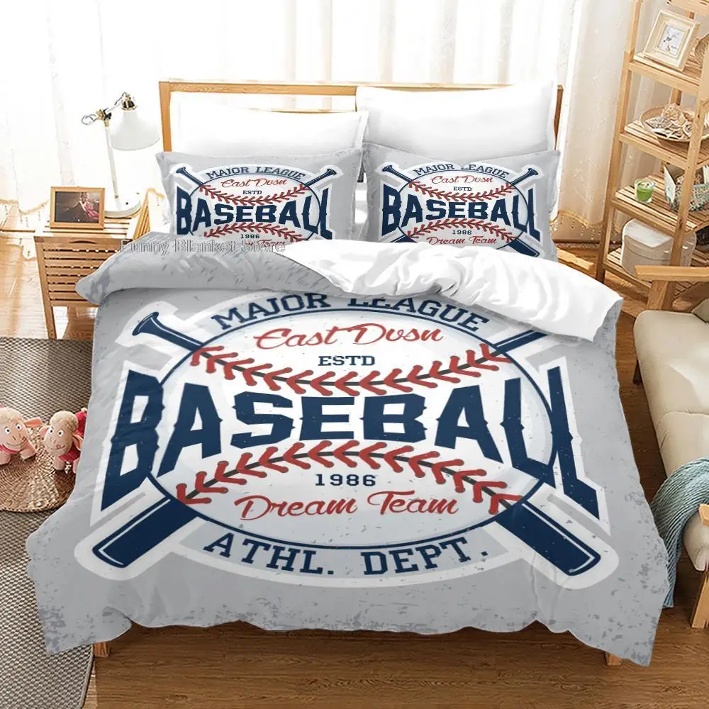 3D Anime  Sports baseball Bedding Set Single Twin Full Queen King Size Baseball Bed Set Aldult Kid Bedroom Duvetcover Sets