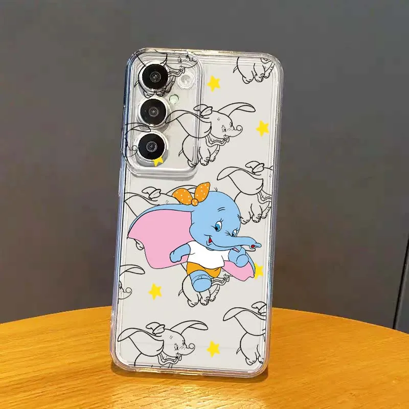 

Cartoon anime Dumbo Phone Case For Samsung Galaxy S25 S24 S23 S22 S21 S20 S10 Lite Plus FE Edge TPU 5G Transparent