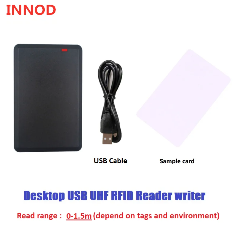 Imagem -02 - Gravador de Leitor Rfid Usb Uhf Alcance 01.5m Protocolo Iso18000 6c Desktop Sdk Gratuito Copiadora Uhf para Cartão Rfid Epc Gen2