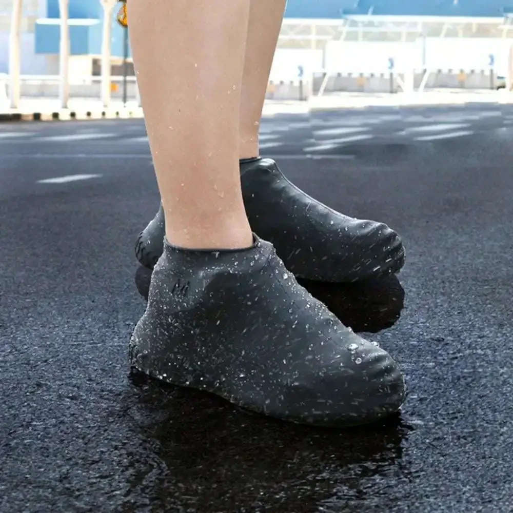 زوج واحد من أحذية المطر القابلة لإعادة الاستخدام يناسب أغطية الأحذية الرجالية والنسائية لحماية المطاط غير القابل للانزلاق مناسبة للأيام الممطرة الخارجية. #4