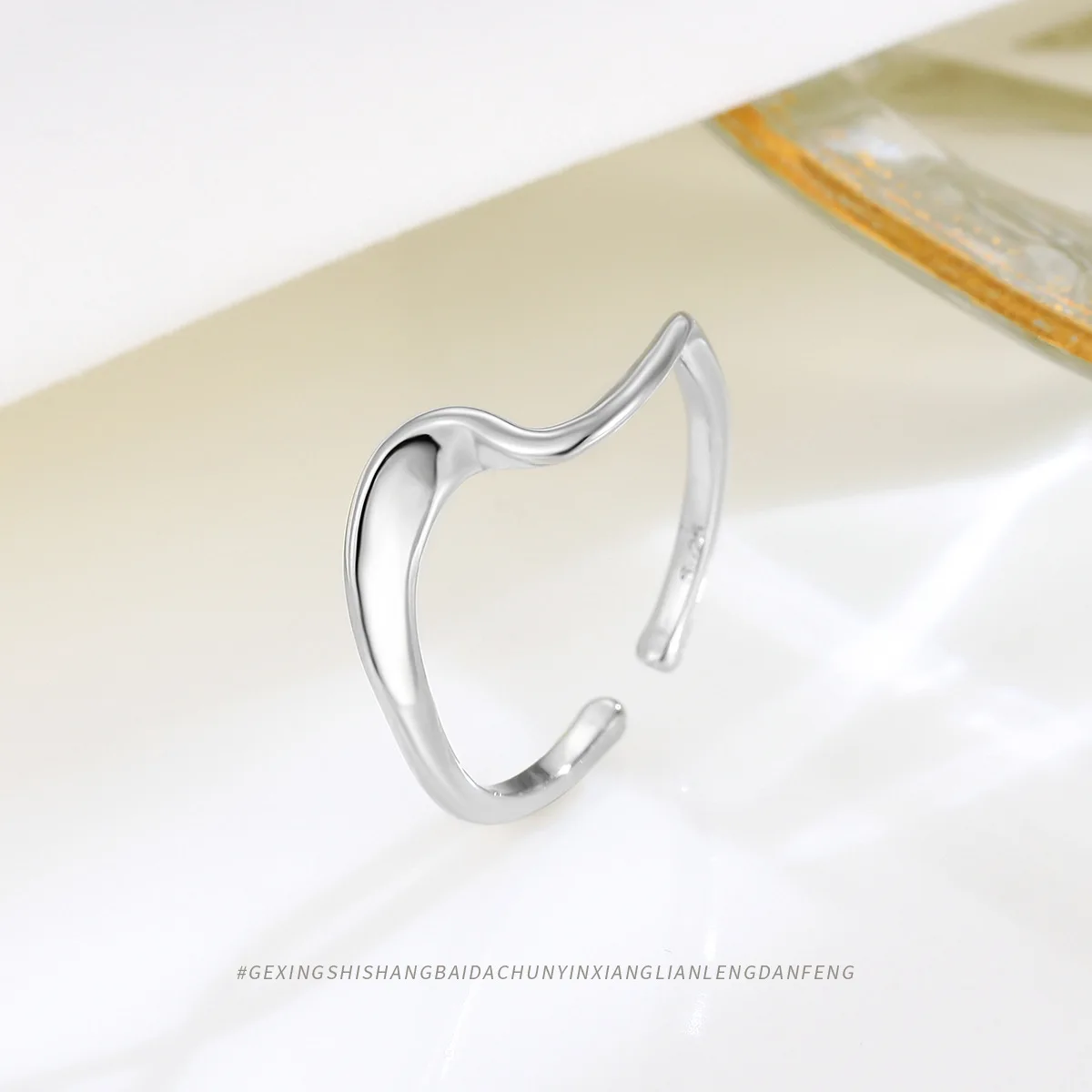 Chic and Minimalist S925 Silver Moebius Ring with Open End for Women