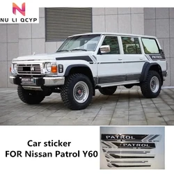 2PCS car sticker FOR Nissan Patrol Y60 body left and right side decoration sports Vinyl Film accessory