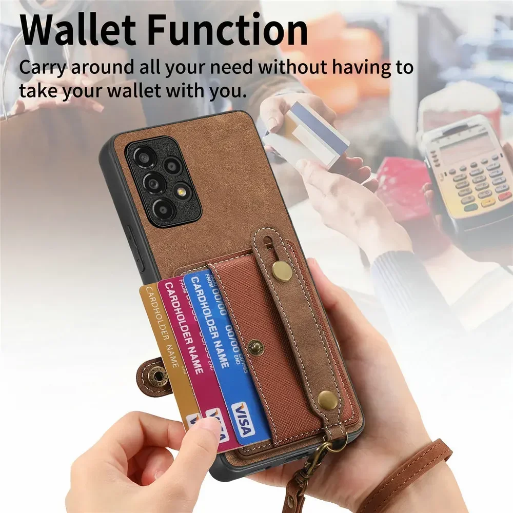 معصمه حافظة بطاقات جلدية اللوحة الخلفية ل Vivo V40 SE V30 V25 E X100 Pro V27 V29 Lite V 30 V25e 4G 5G غطاء المحفظة الهاتف Funda