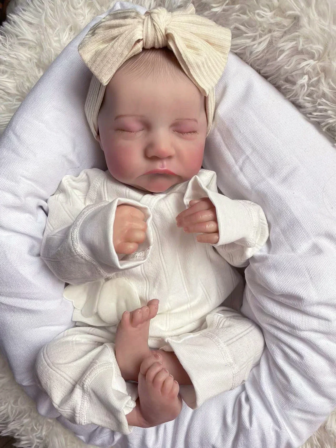 

48CM Levi Sleeping Newborn Baby Doll That Look Real Lifelike Babies Baby Doll Hand-Draw Hair Visible Veins Children Toys Gifts