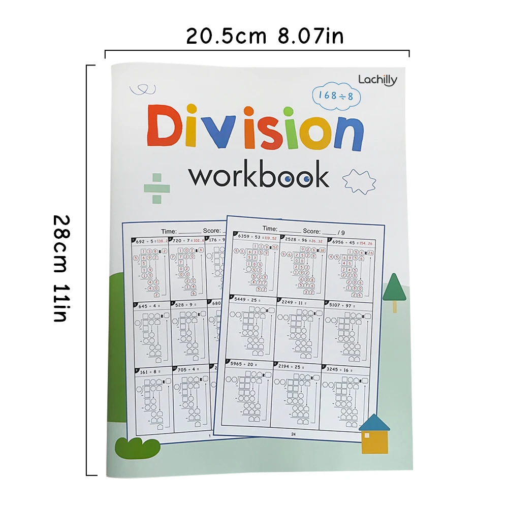 Long Division Math Workbook for Kids Learning Mathematics Arithmetic Educational Practice Book Homeschool Classroom Test Books