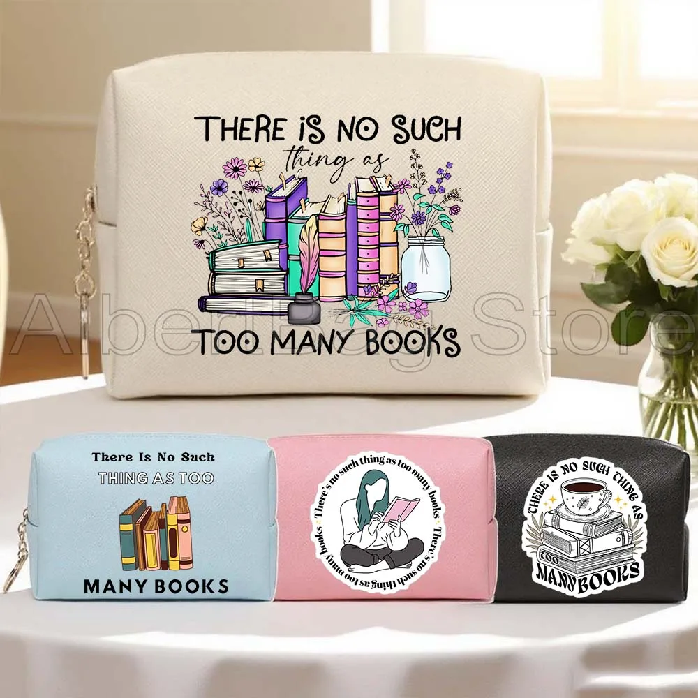 Funny Books Bookish Floral Reading Gifts Fashion PU Leather Travel Cosmetic Bag Makeup Waterproof Toiletry Organizer Storage Bag