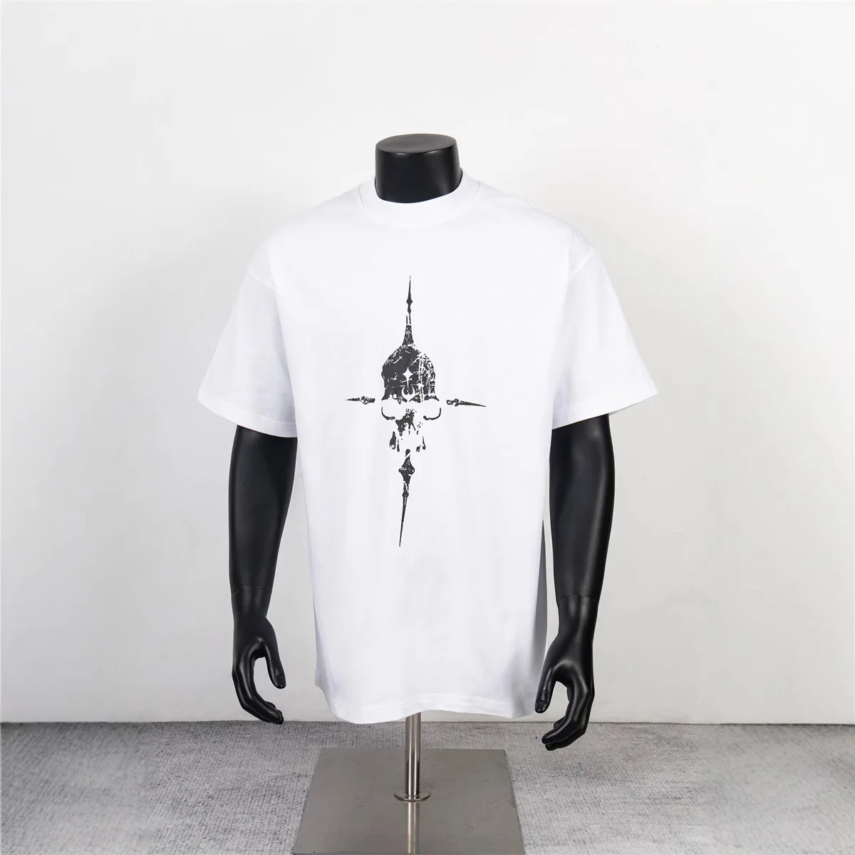 Thug Club Street Star Moon Skull Print High Street Summer New Loose Casual Short-Sleeved T-Shirt for Men