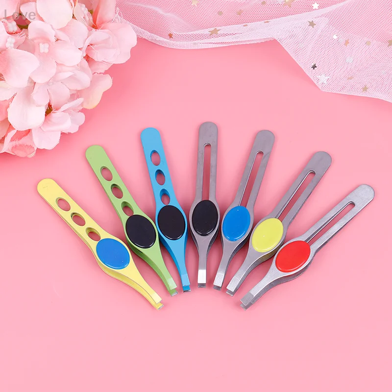 [L&P] 눈썹 클립 헤어 슬랜트 풀러 스테인리스 스틸 브로우 트리머 얼굴 털 제거 정밀 도구