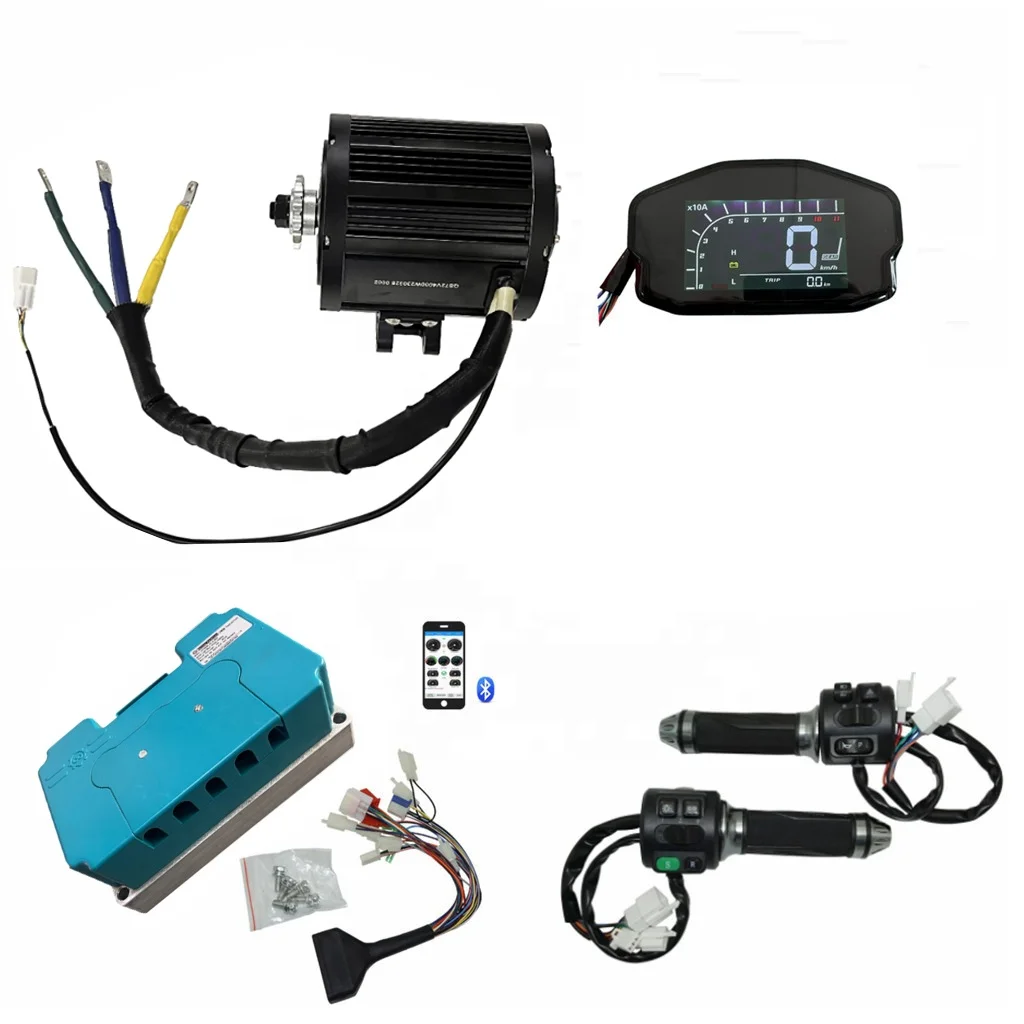 

QS138 4000W 90H Internal Gear Mid Drive Motor with ND72680 Controller Accelerator Pedal Throttle and DKD Display
