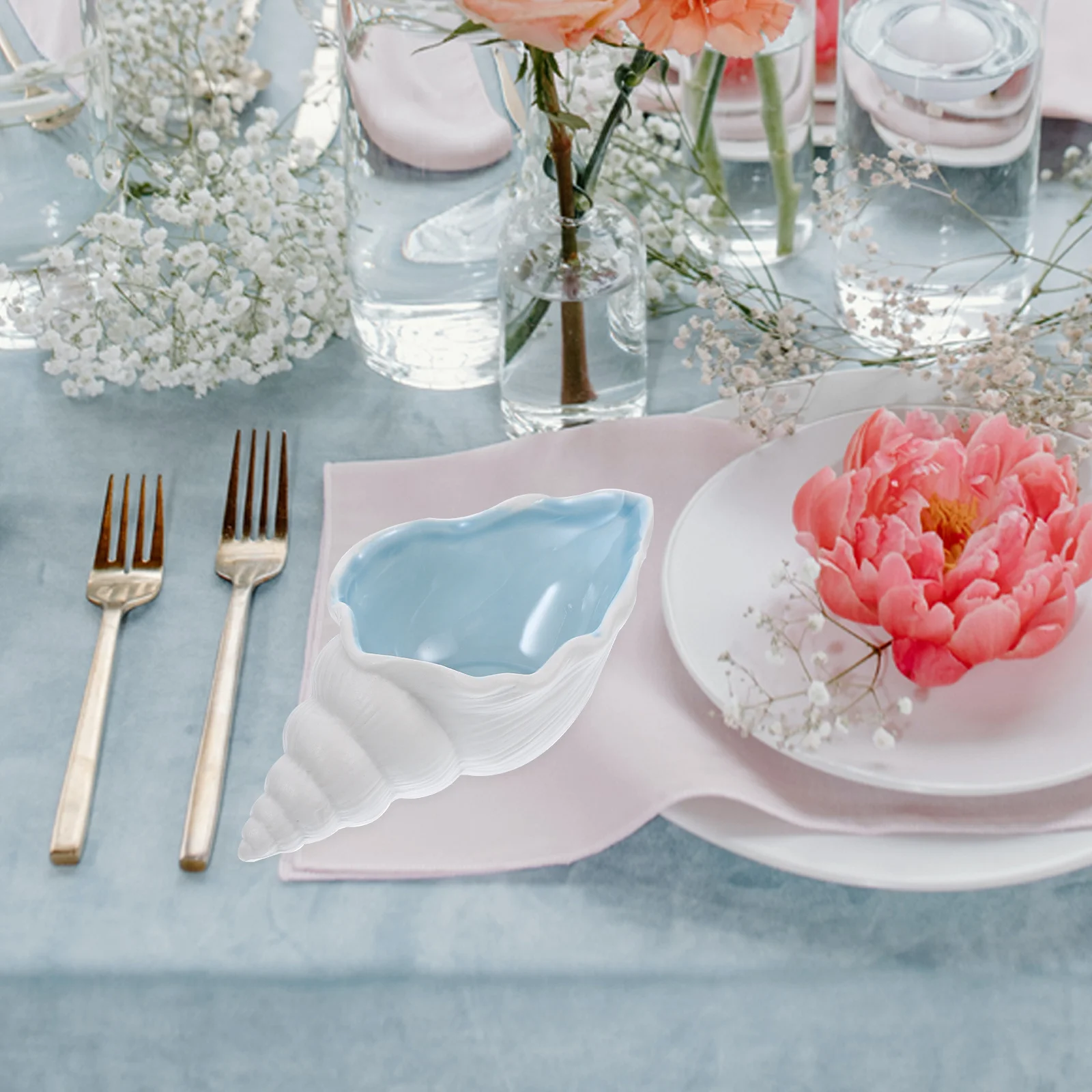 

ABOOFAN Ceramic Conch Dish Trinket Tray Jewelry Holder Organizer Key Bowl Decorative Plate