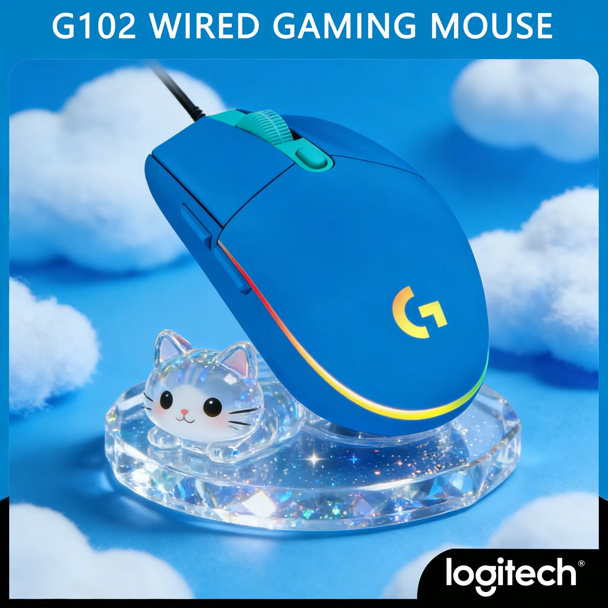 

Logitech G102 Compact Gaming Mouse RGB Backlit 6 Buttons Portable Wired