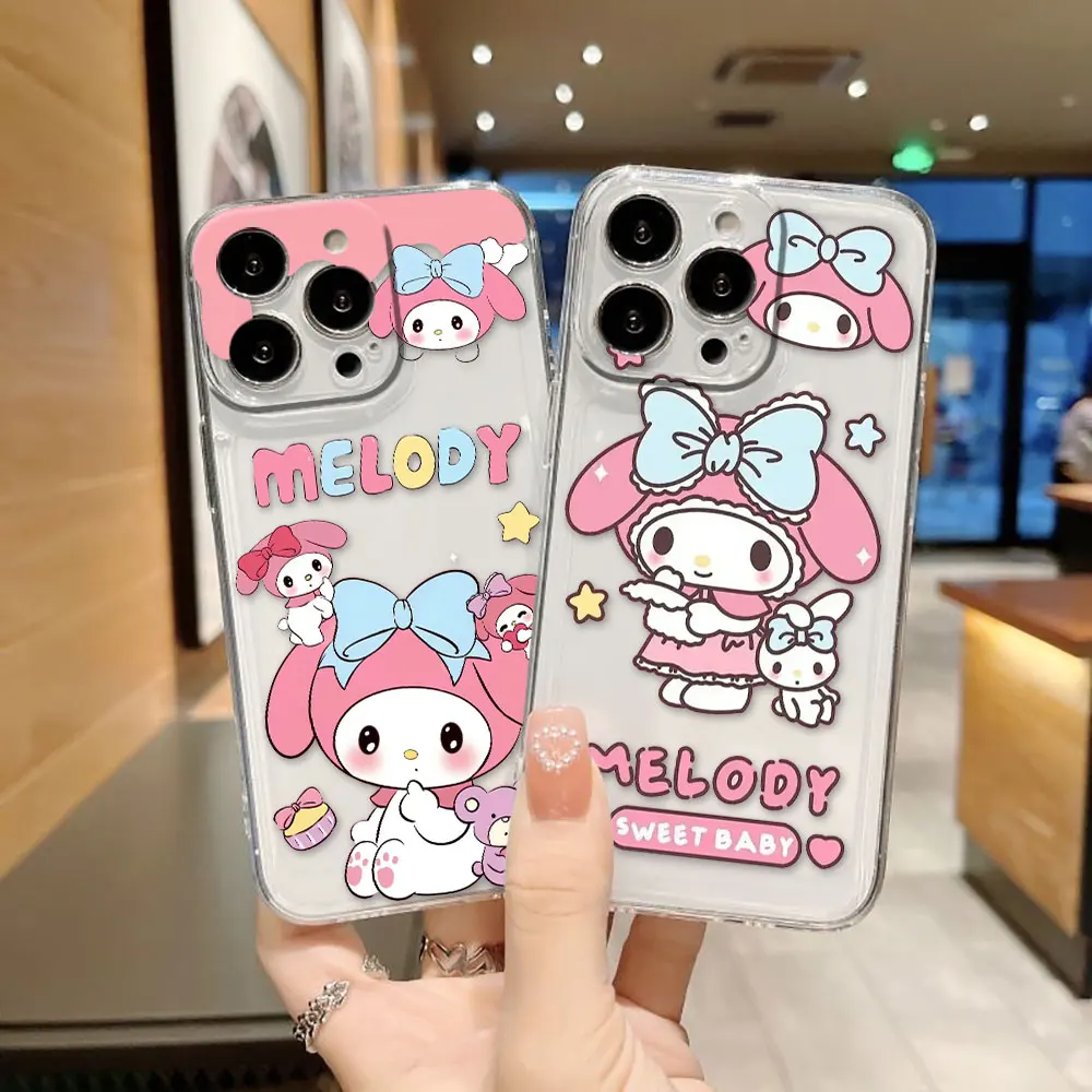 Cartoon My Melody Keroppi Cover Clear Phone Case For Xiaomi Redmi Note 13 12 12S 11 11T 11S 10 9 10S 9S 9T 8 Pro Max Case Funda