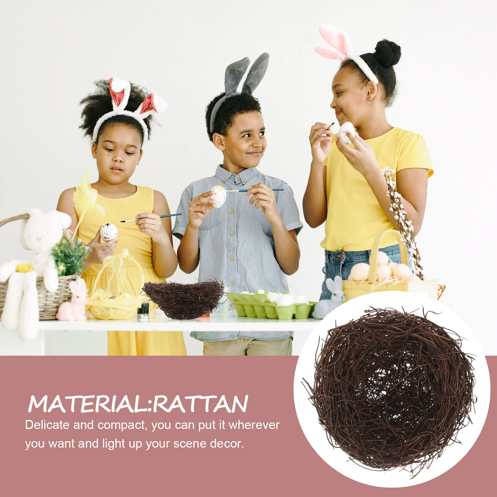 

Rattan Bird Nest Craft Nests Decor Decoration Ornament Outdoor Ornaments Prop Bird's