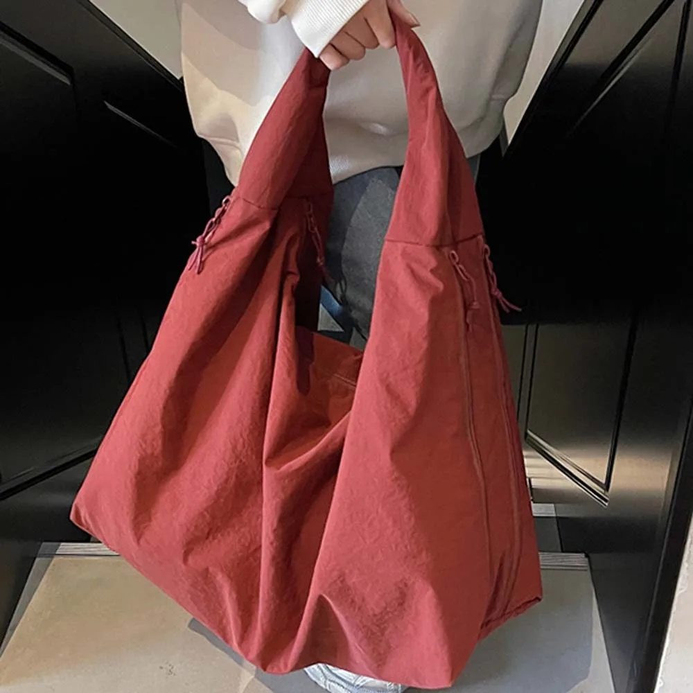 Lässige Nylon-Umhängetasche, mehrere Taschen, Doppelreißverschluss-Design, große Kapazität, Tragetasche, weiches Polyester, vielseitige Pendelhandtasche