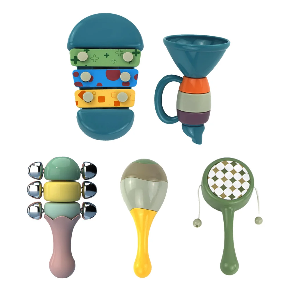 ชุดกระดิ่งมือจับหลากสี ของเล่นกัดสำหรับเด็กทารก ปลอดภัย ของเล่นเสริมพัฒนาการดนตรี ของขวัญสำหรับเด็กอ่อนในโอกาสวันเกิดหรืองานเลี้ยงฉลองทารก