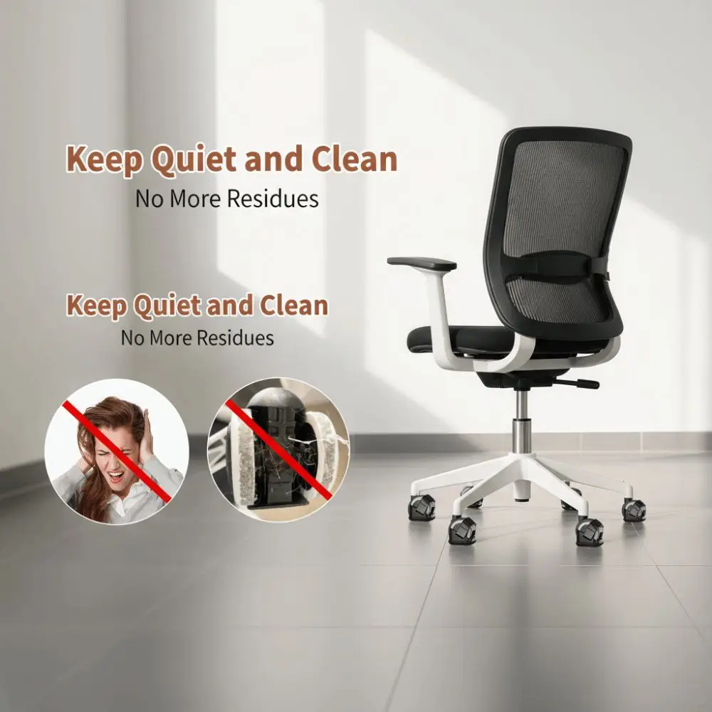 

5pcs Soft Soft Felt Bottom Furniture Pads Heavy Duty Anti-Aging Roller Pads Straps Design Quiet Floor Protectors Quiet Movement