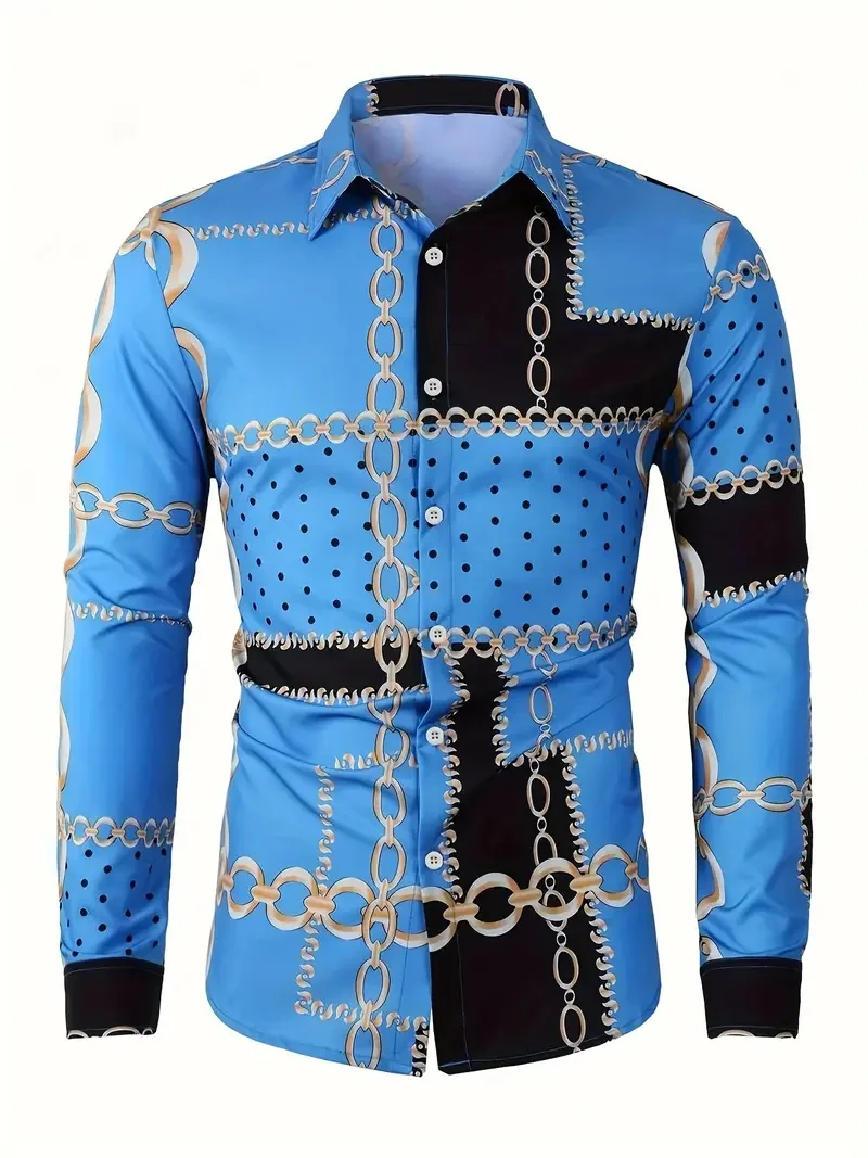 Męska koszula z długim rękawem Cowboy Western Cowboy Vintage Hawaiian Shirt Wygodna miękka męska koszula plażowa