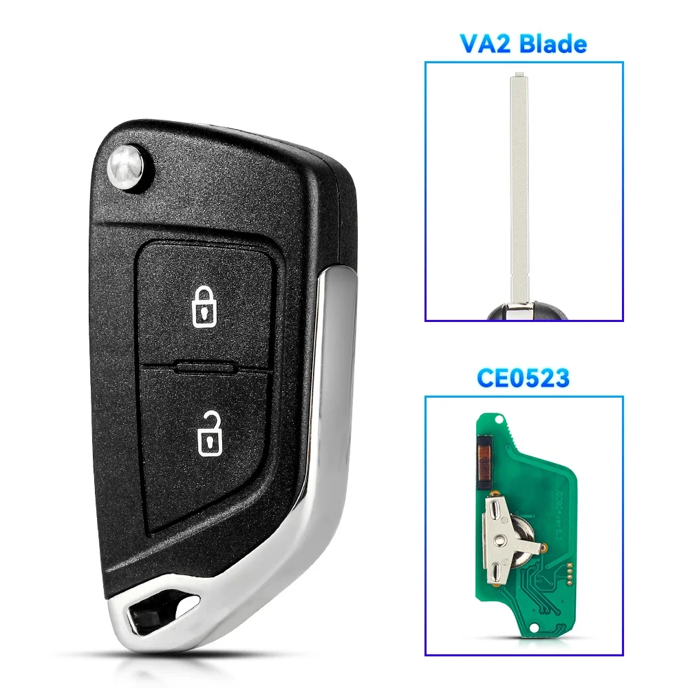 KEYYOU 2 3 pulsanti Remote Car Key ASK/FSK 434Mhz per Citroen C4 C5 C6 C8 Xsara Picasso per Peugeot 107 207 307 308 CE0536/0523