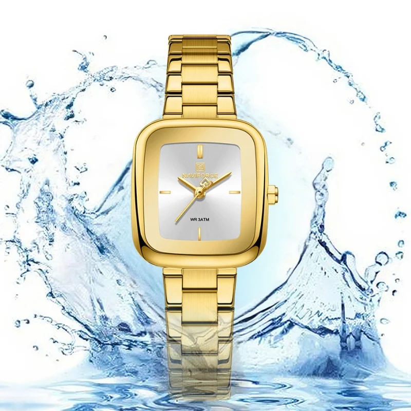 New NAVIFORCE Woman‘s Quartz Watch 3ATM Waterproof High Quality Ladies' Watches Stainless Steel Watchband Retro Fashion Watches