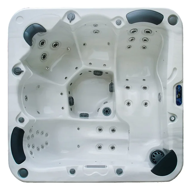 Custom Luxury Thermostatic Hot Tub With Smart Technology Modern Design Rectangle Whirlpool Massage For Outdoor Villa Use