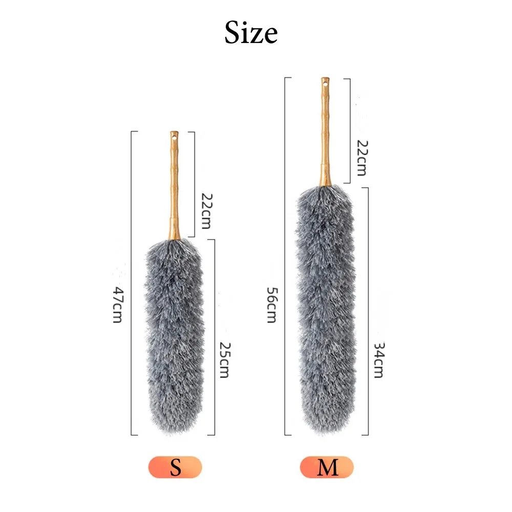 2024 Wooden Handle Microfiber Duster Electrostatic Adsorption Bendable Anti Dusting Brush Home Air-condition Car Furniture Clean