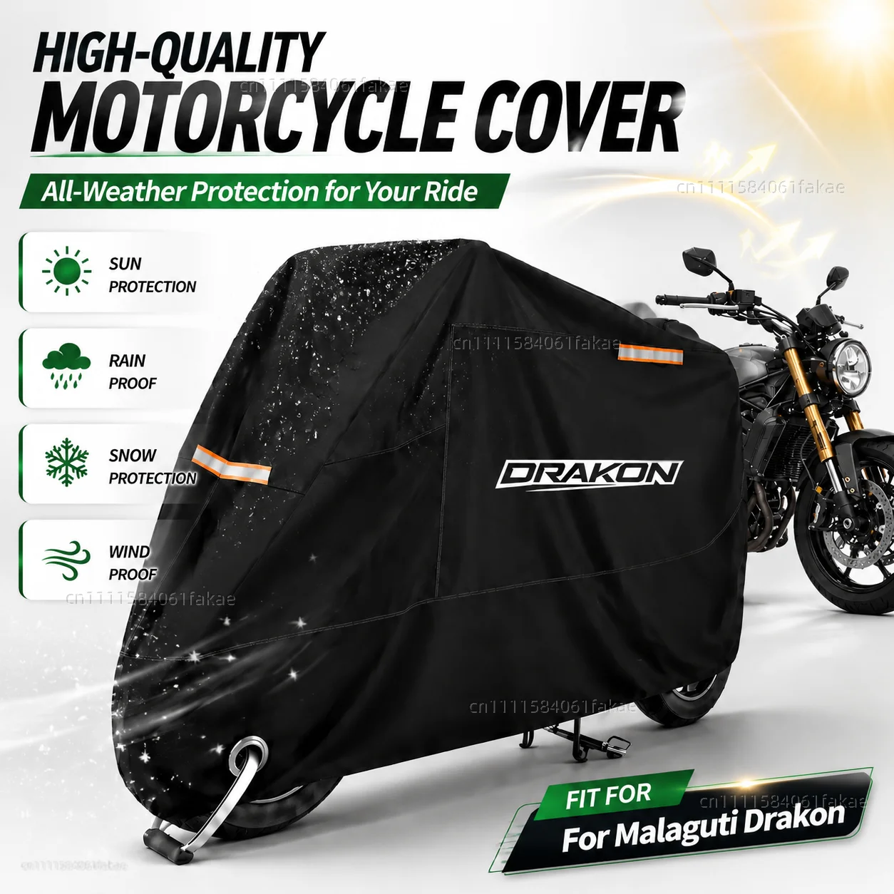 Cubierta impermeable para motocicleta, para exteriores, para todas las estaciones, a prueba de polvo, protección UV, cubierta para lluvia para Moto Scooter, para Malaguti Drakon 2022-2024