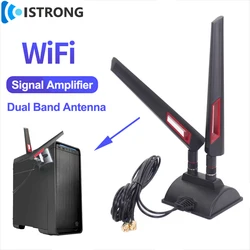 WiFi Router Network Card Antenna With 3m Extension Cable Magnetic Base 2.4G 5.8G Dual Band Amplifier 10dBi Omni Signal Booster