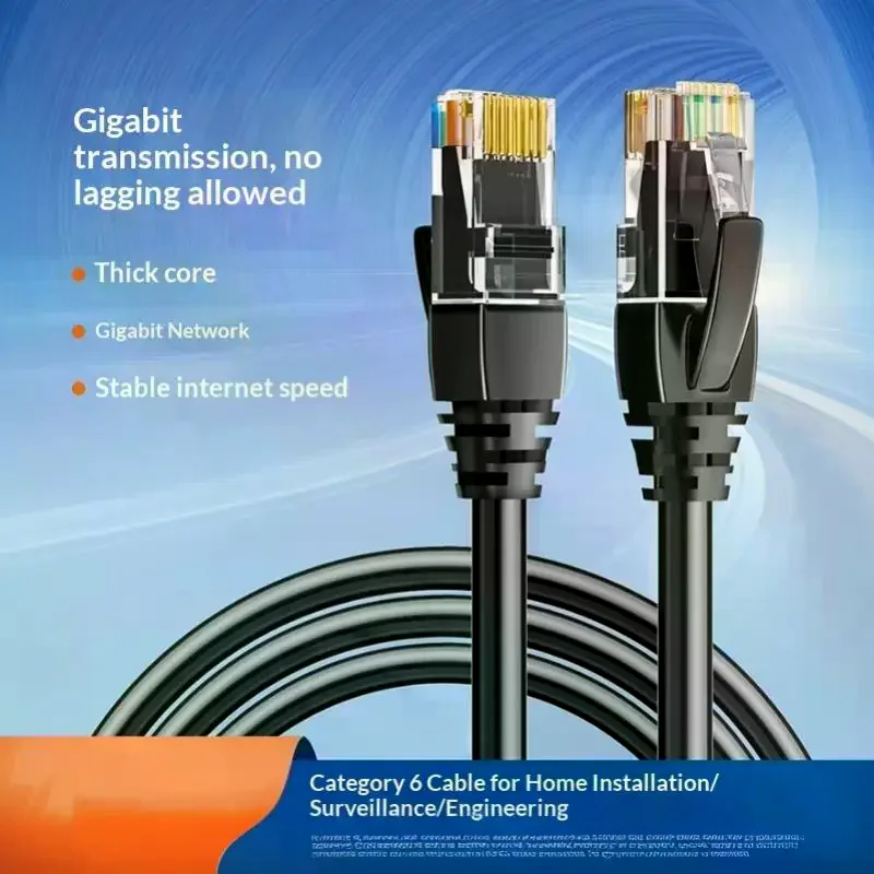 1Pcs Cat6 Gigabit Ethernet Network Cable High Speed Broadband Wire 0.5-10M for Router Gaming Home Internet Access