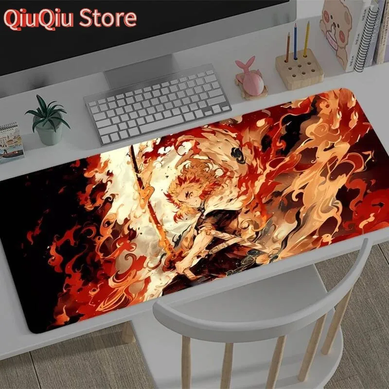 

Коврик для мыши Большой Demon Slayer Rengoku Kyoujurou Gamer Коврик для клавиатуры Коврики для игрового стола Защитный коврик для мыши Настольный коврик Коврик для ПК Коврик для мыши
