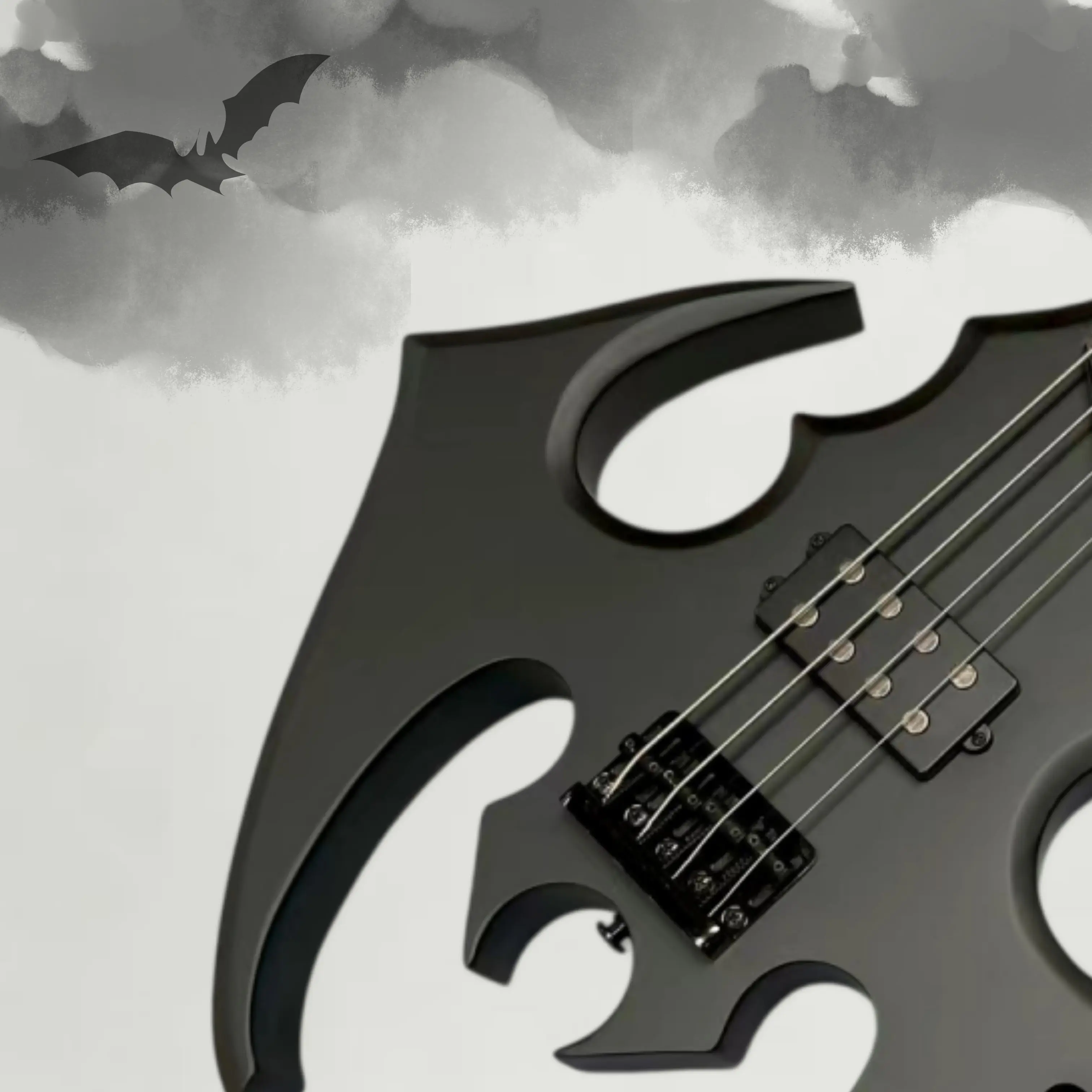 Special Cutout Shape Electric Bass Guitar,Matte Black Body Guitars,Balanced Rich Tone Live Metal Stage Performers Guitarra
