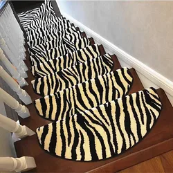 Thick Kilim Zebra Carpet For Stair Non-slip Floor Staircase Carpets Rug 65*24cm Black White Mosaic Stair Treads Protector Mat