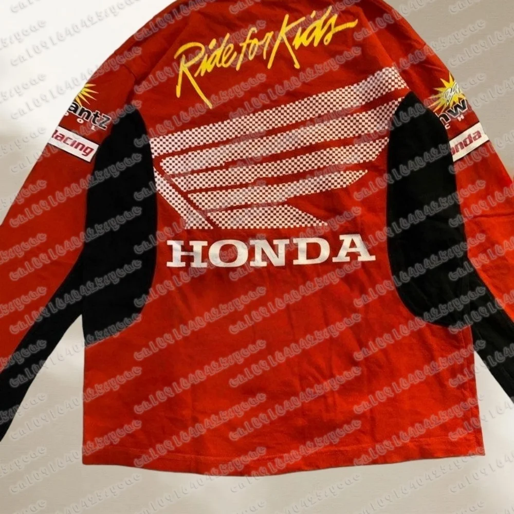 

Honda 2025 Summer Fashion Motorcycle Jersey Long Sleeve Riding Shirt Breathable Red Racing Gear Comfortable Off-Road Moto Top